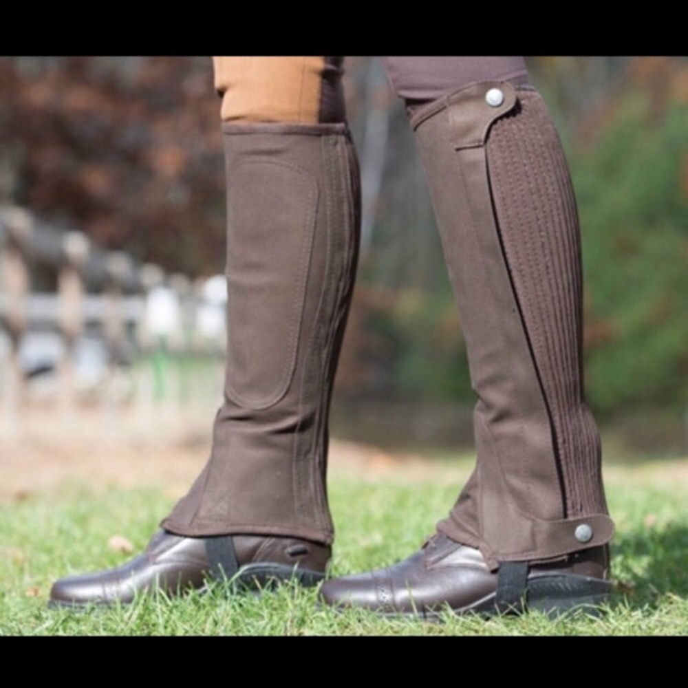 Black equestrian half chap